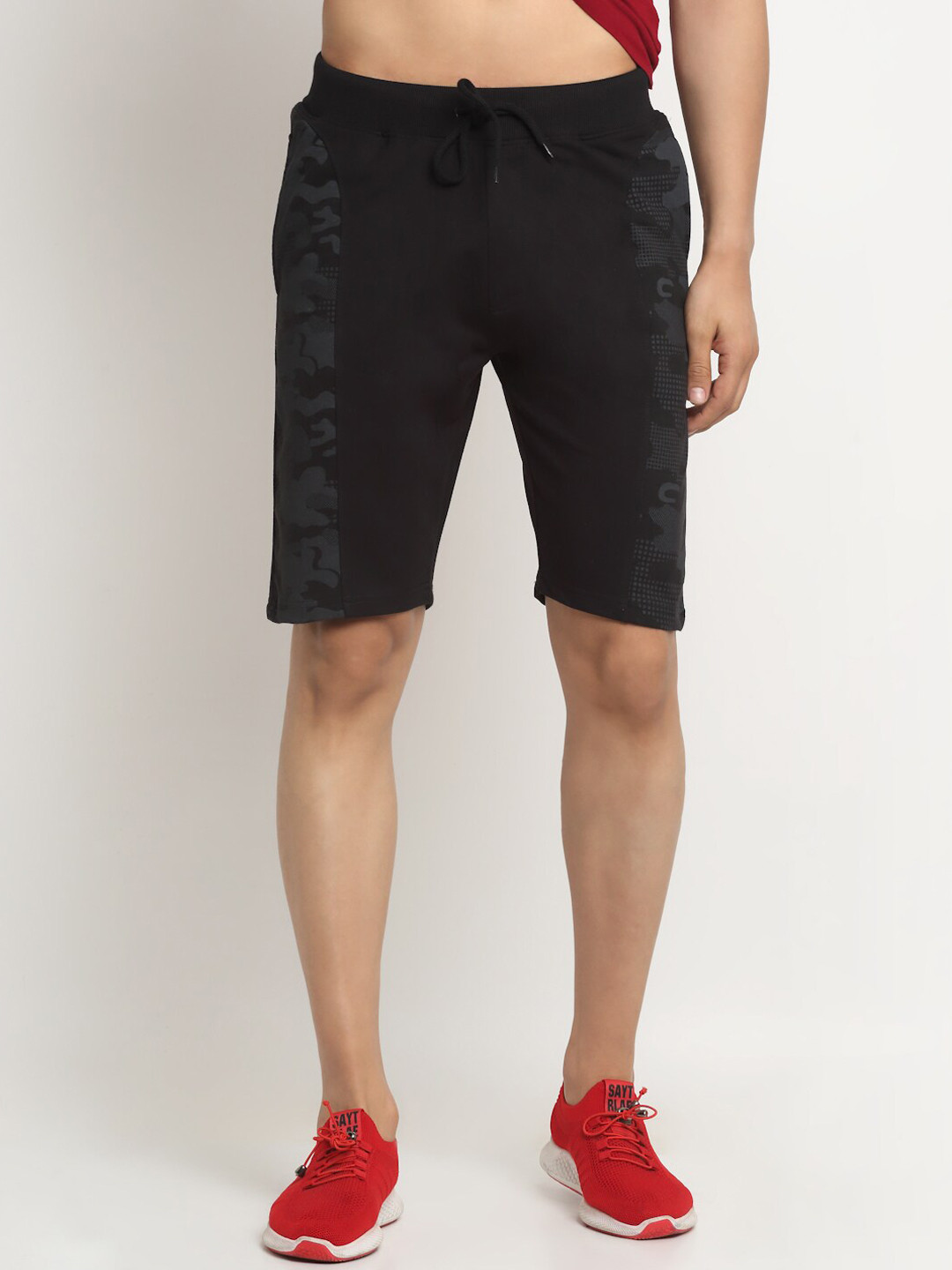 

HARBOR N BAY Men Cotton Sports Shorts, Black