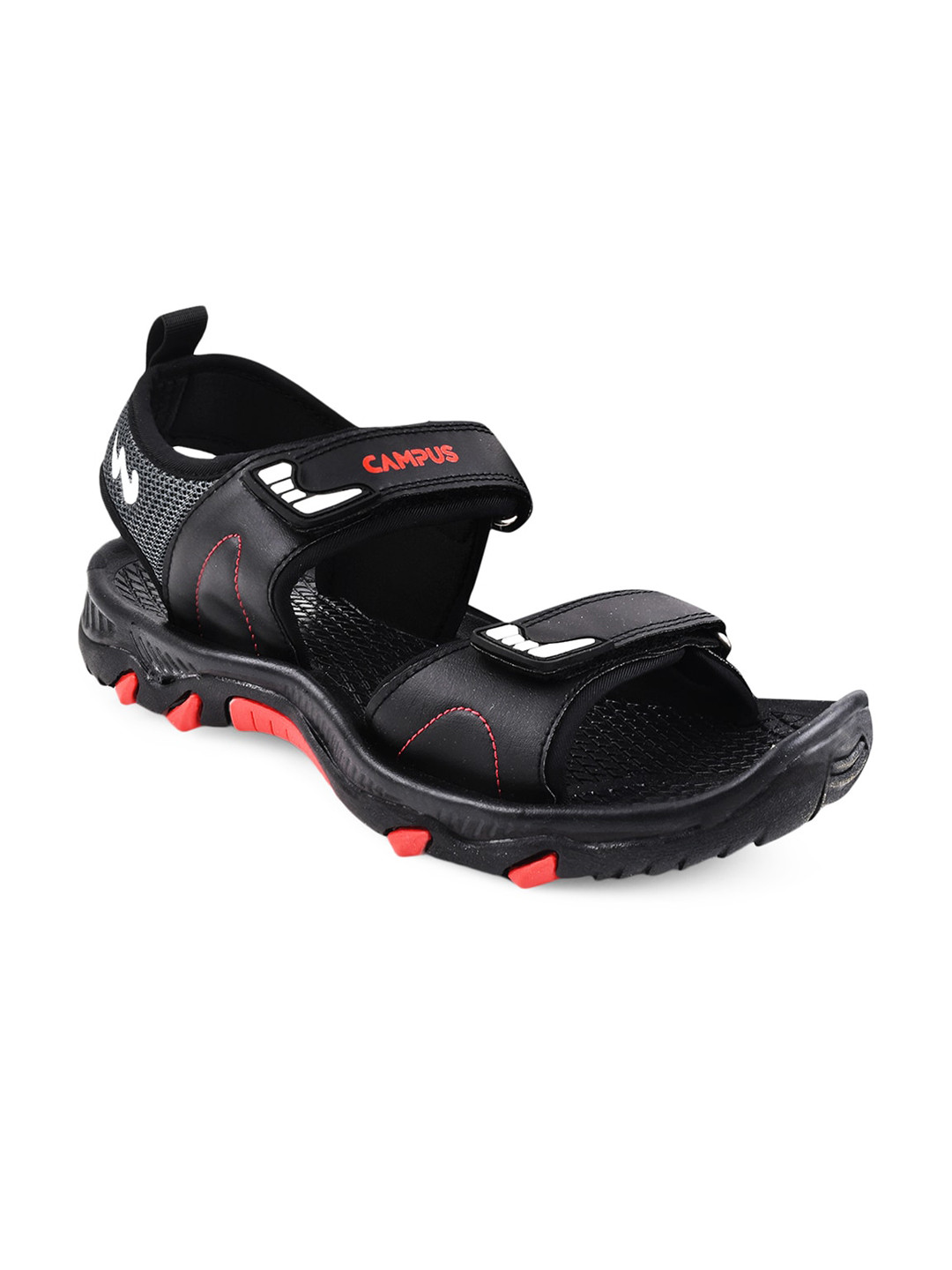 

Campus Men Textured Sports Sandals, Black