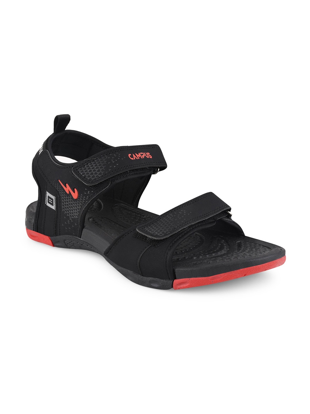 

Campus Men Textured Velcro Sports Sandal, Black