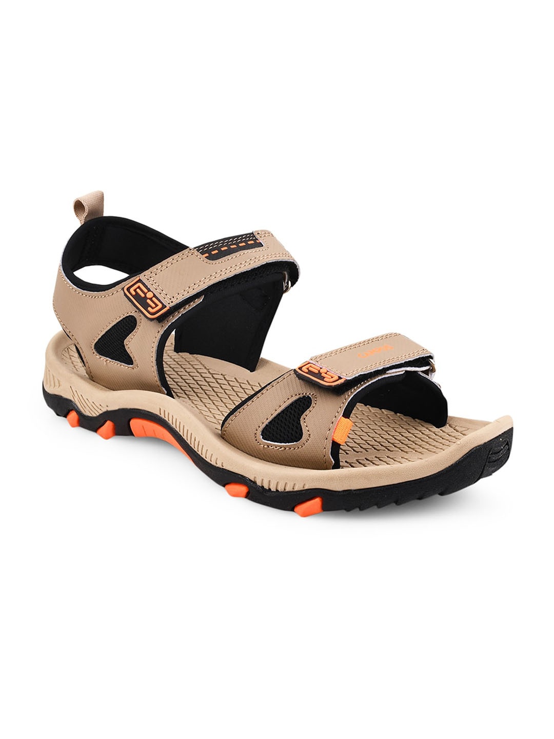 

Campus Men Beige Textured Velcro Sports Sandals