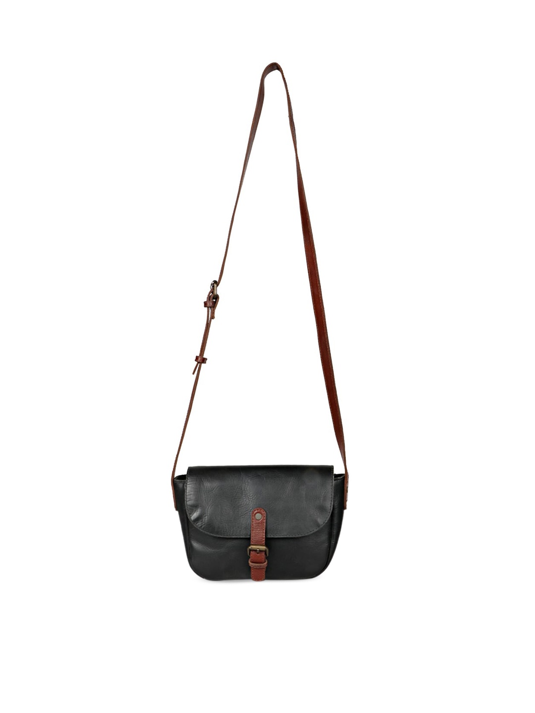 

Saint G Leather Structured Sling Bag, Black