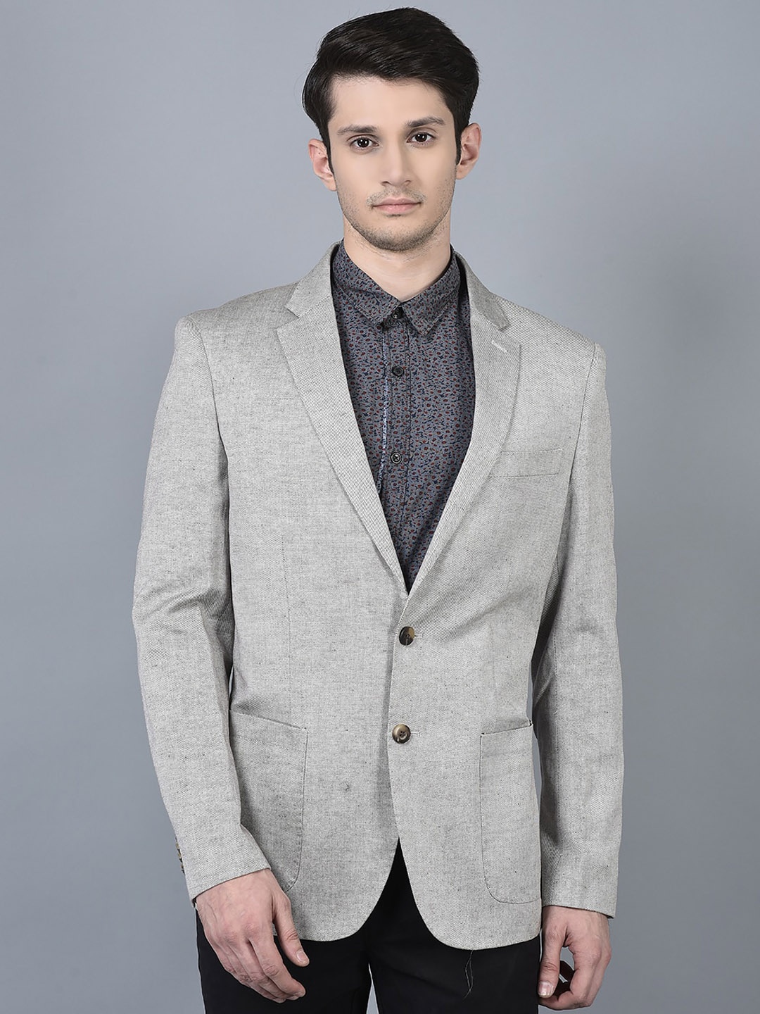 

CANOE Single Breasted Pure Cotton Formal Blazer, Grey