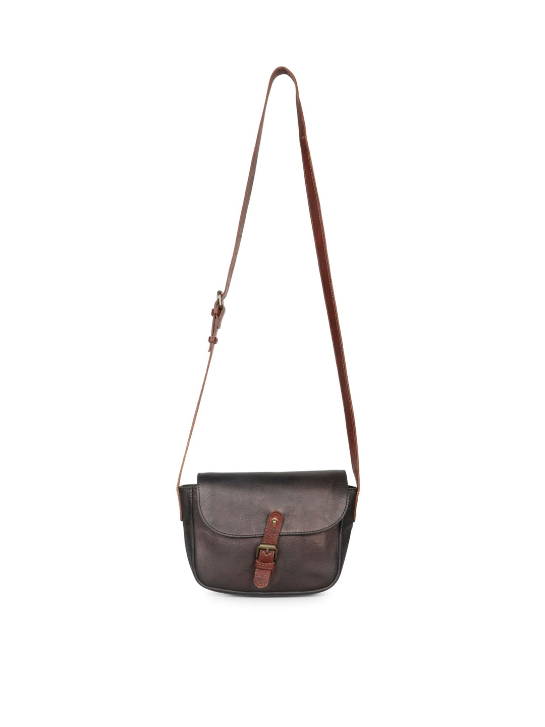 

Saint G Leather Structured Sling Bag, Coffee brown