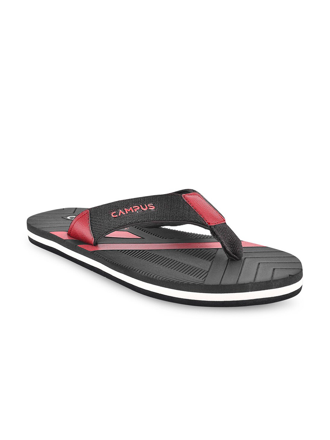 

Campus Men Printed Thong Flip-Flops, Black