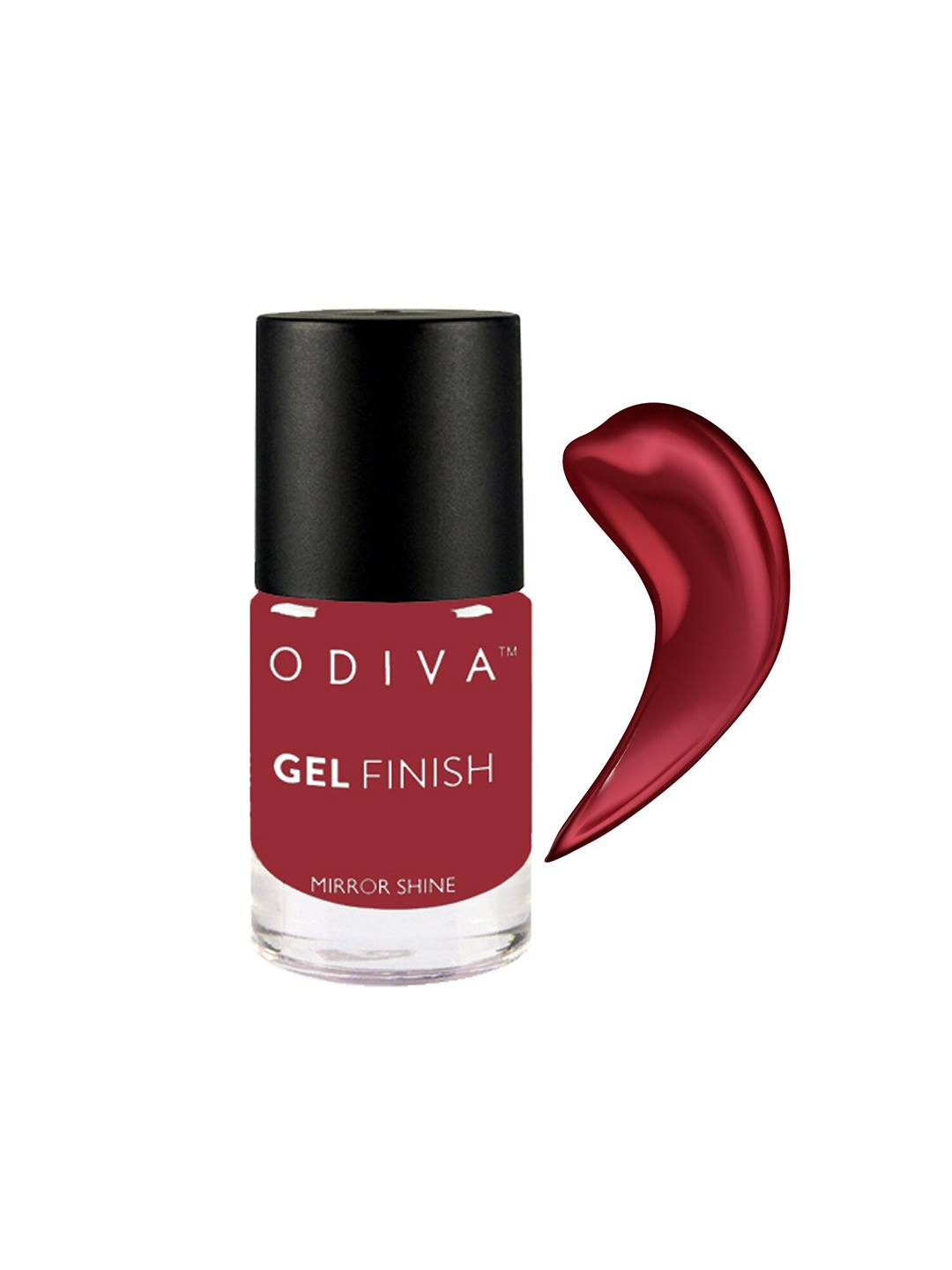 

ODIVA Mirror Shine Gel Finish Long-Wearing Nail Polish 11ml - Tango With Red 03, Maroon