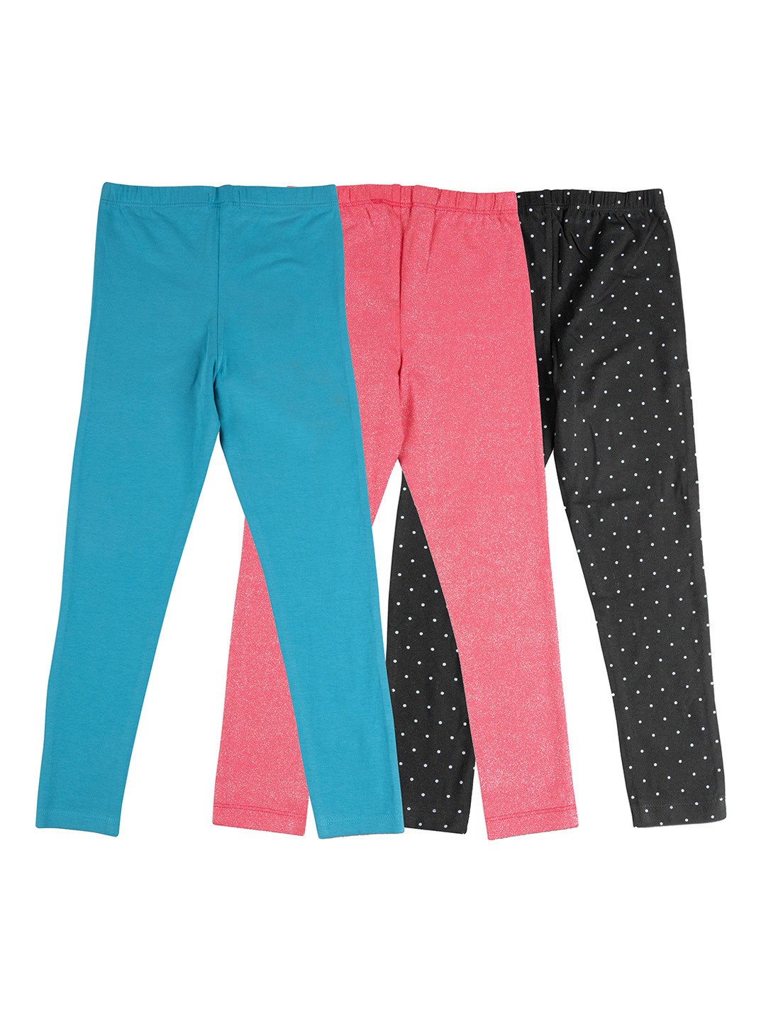 

JusCubs Girls Pack of 3 Ankle-Length Cotton Leggings, Blue
