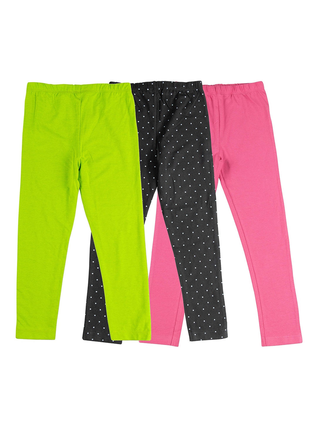 

JusCubs Girls Pack of 3 Cotton Ankle-Length Leggings, Green