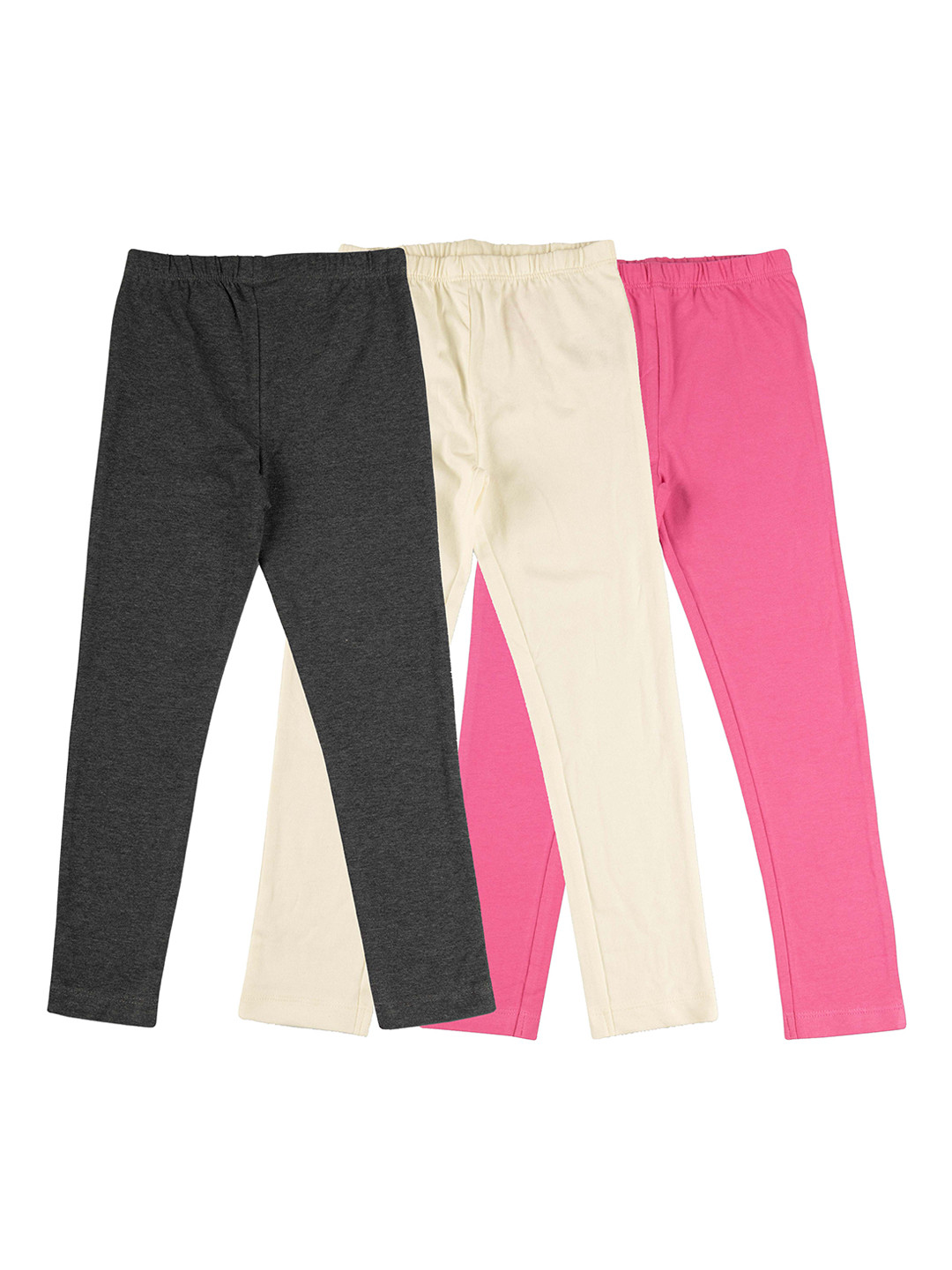 

JusCubs Girls Pack of 3 Ankle-Length Cotton Leggings, Grey