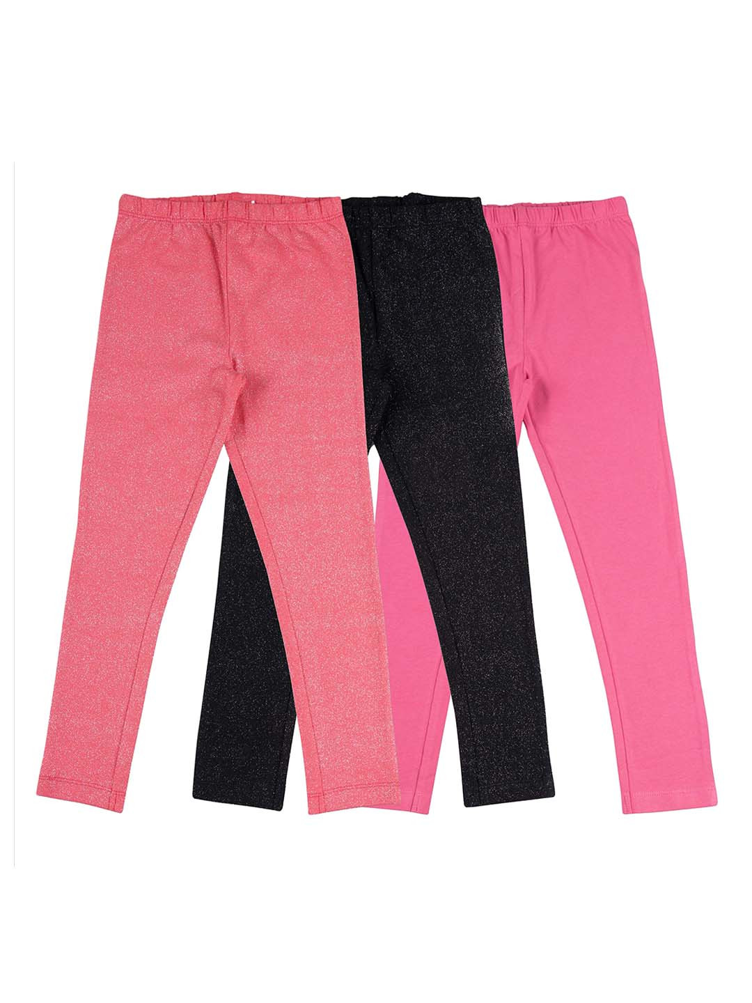 

JusCubs Girls Pack of 3 Cotton Ankle-Length Cotton Leggings, Peach