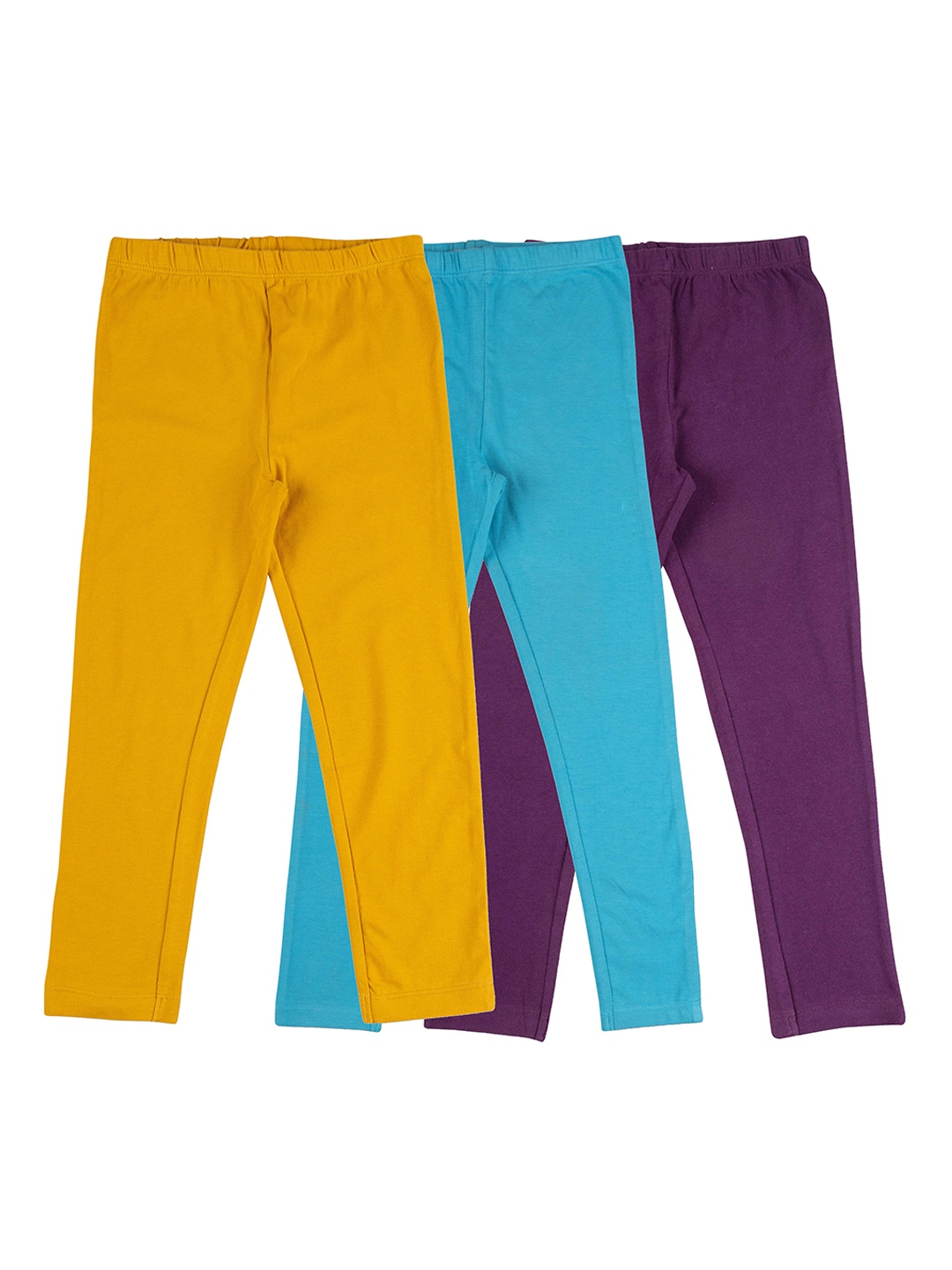 

JusCubs Girls Pack of 3 Ankle-Length Cotton Leggings, Yellow
