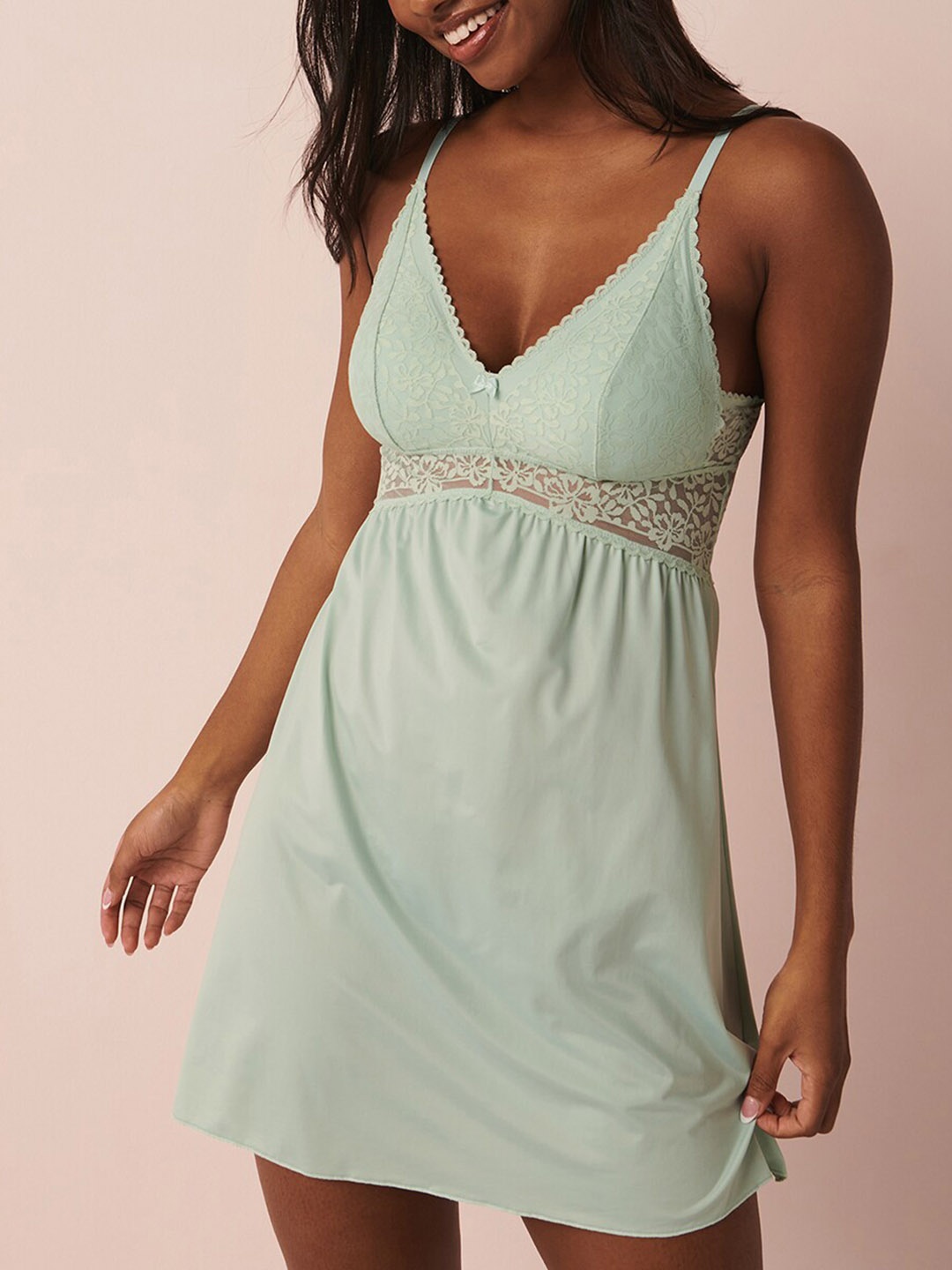 

La Vie en Rose Micro Lace Full Slip, Blue