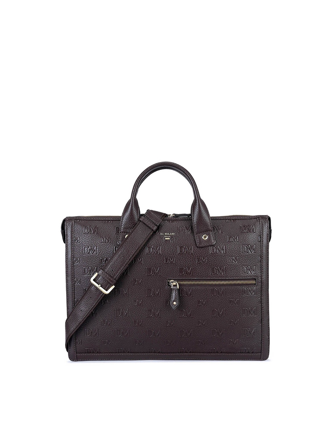

Da Milano Textured Leather Laptop Sleeve, Brown