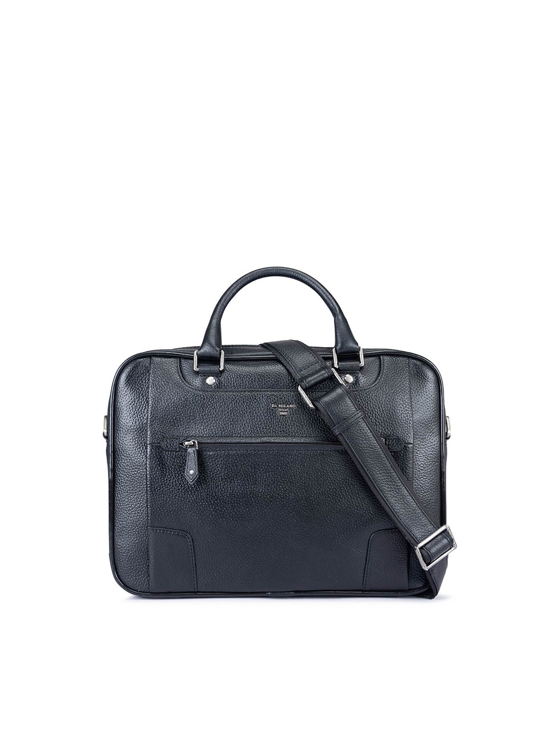

Da Milano Textured Leather Laptop Bag, Black