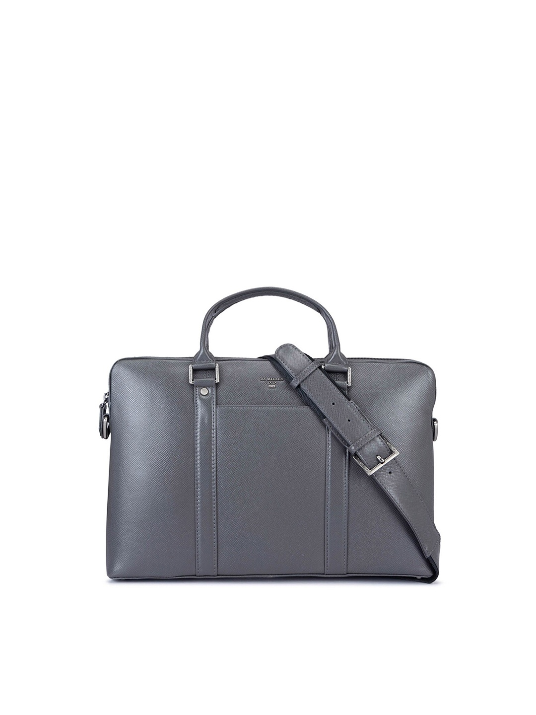 

Da Milano Textured Leather Laptop Bag, Grey