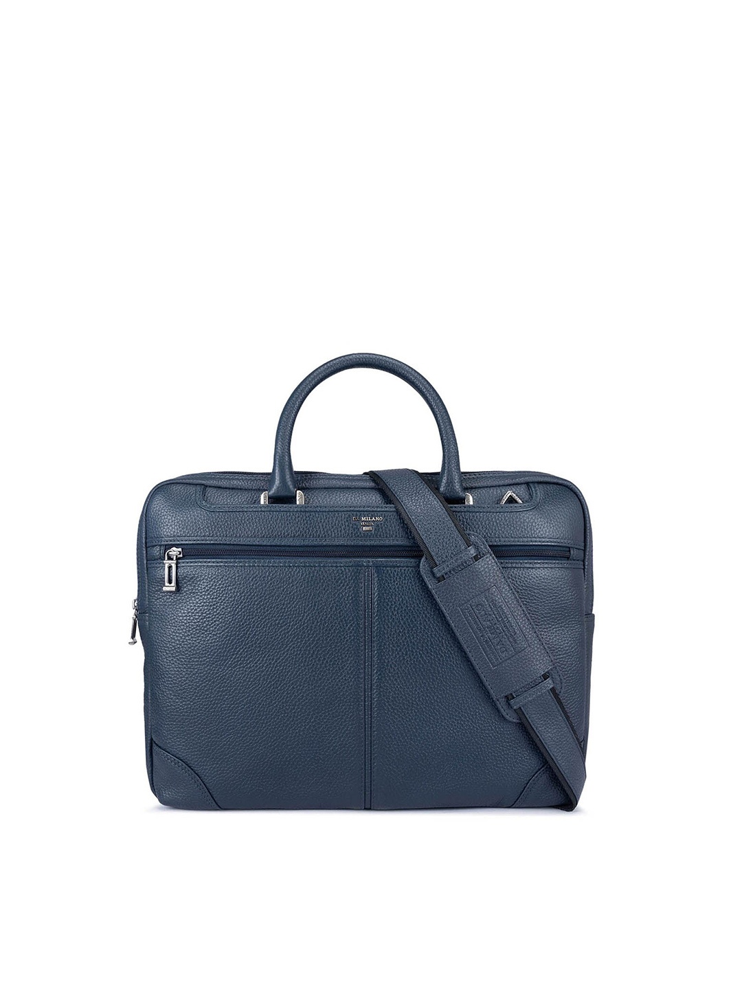 

Da Milano Textured Leather Laptop Bag, Blue