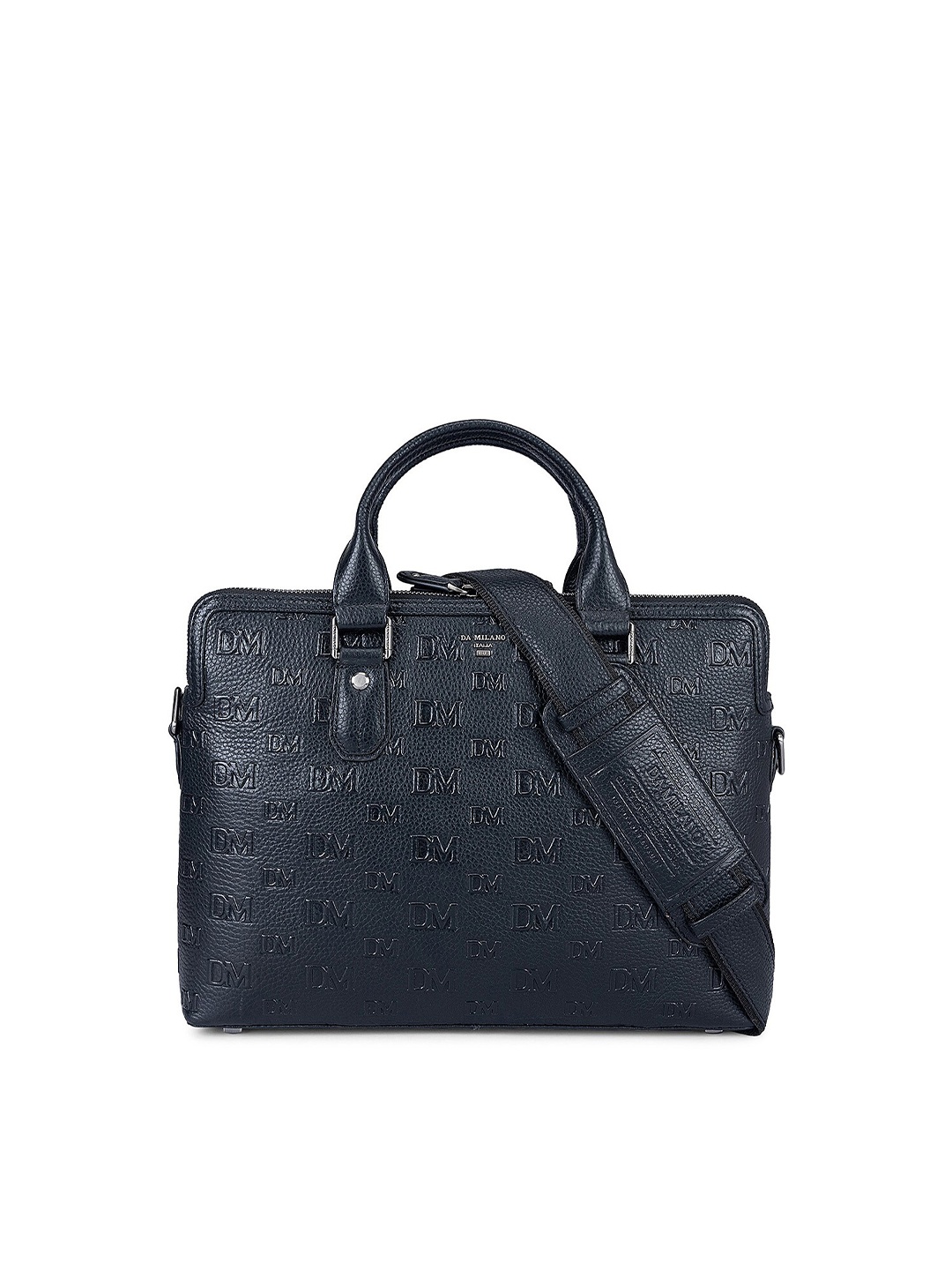 

Da Milano Textured Leather Laptop Bag, Black