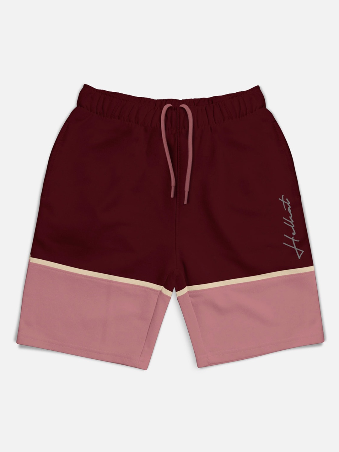 

HELLCAT Boys Colourblocked Sports Shorts Technology, Burgundy