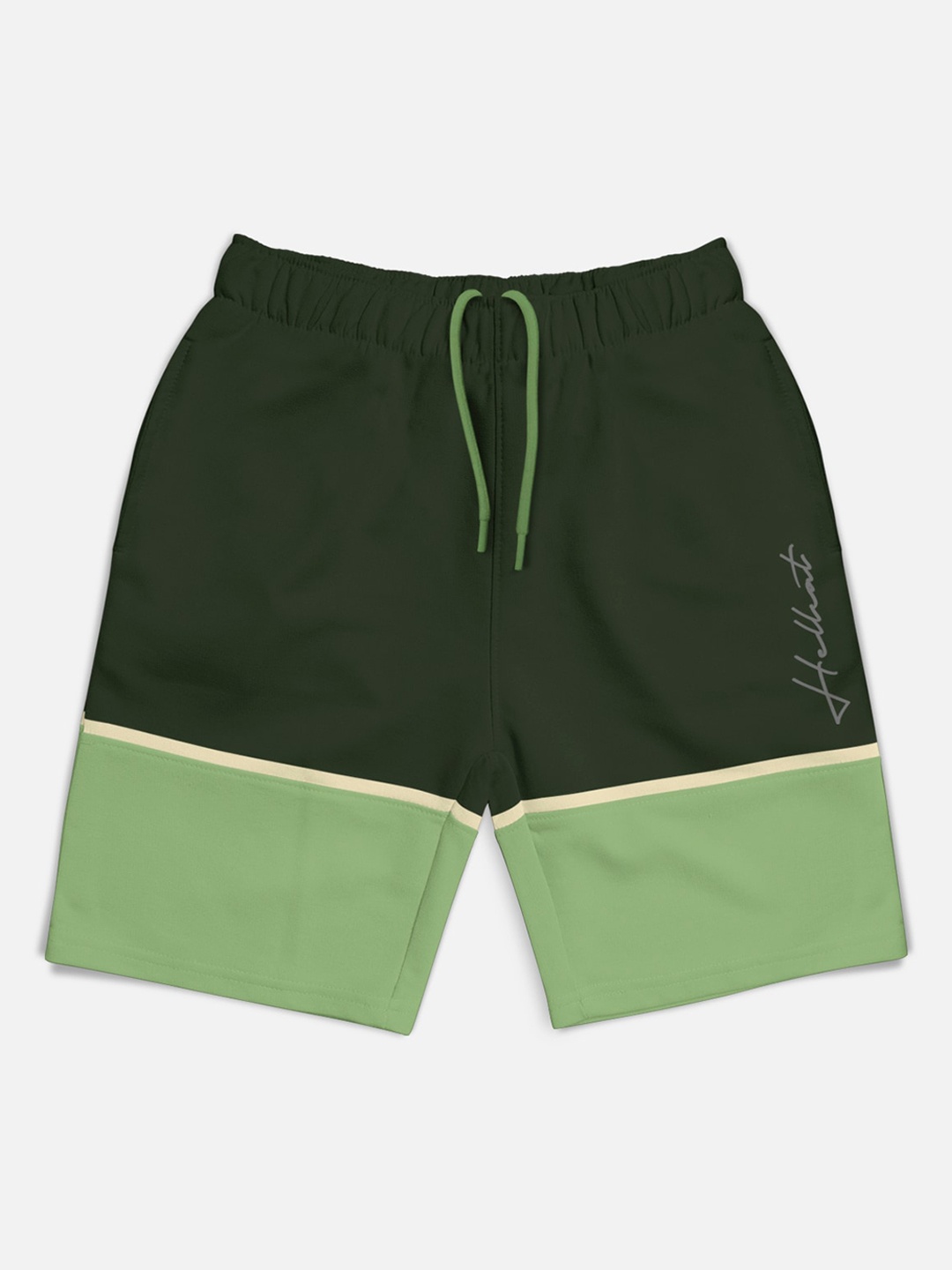 

HELLCAT Boys Colourblocked Sports Shorts Technology, Olive
