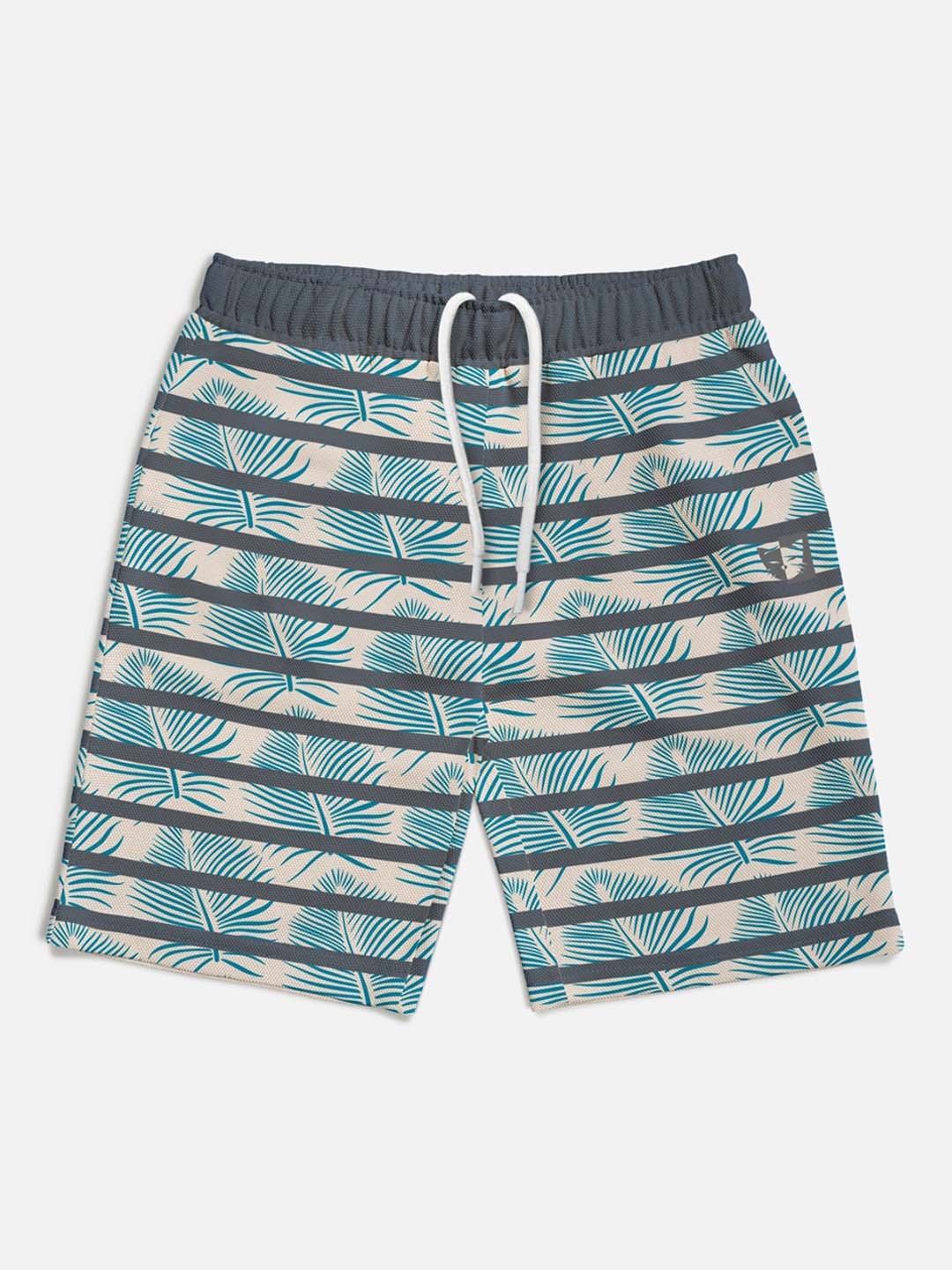 

HELLCAT Boys Striped Printed Shorts, Grey