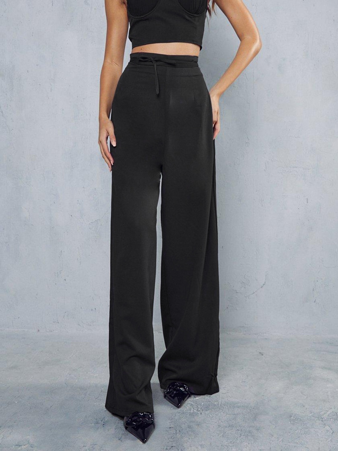 

MISSPAP Women Wide Leg Trousers, Black