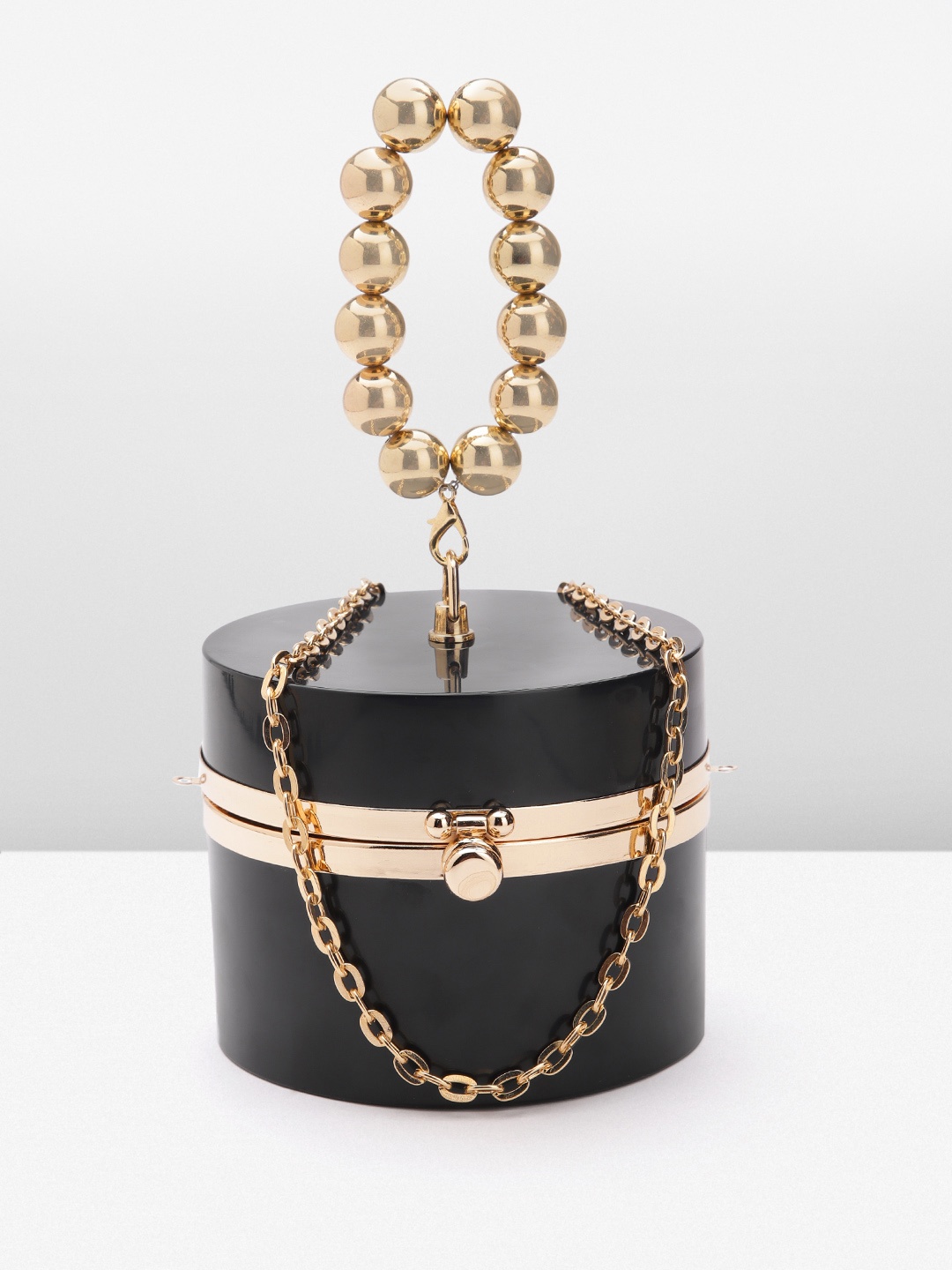 

MISSPAP Beaded Box Clutch, Black