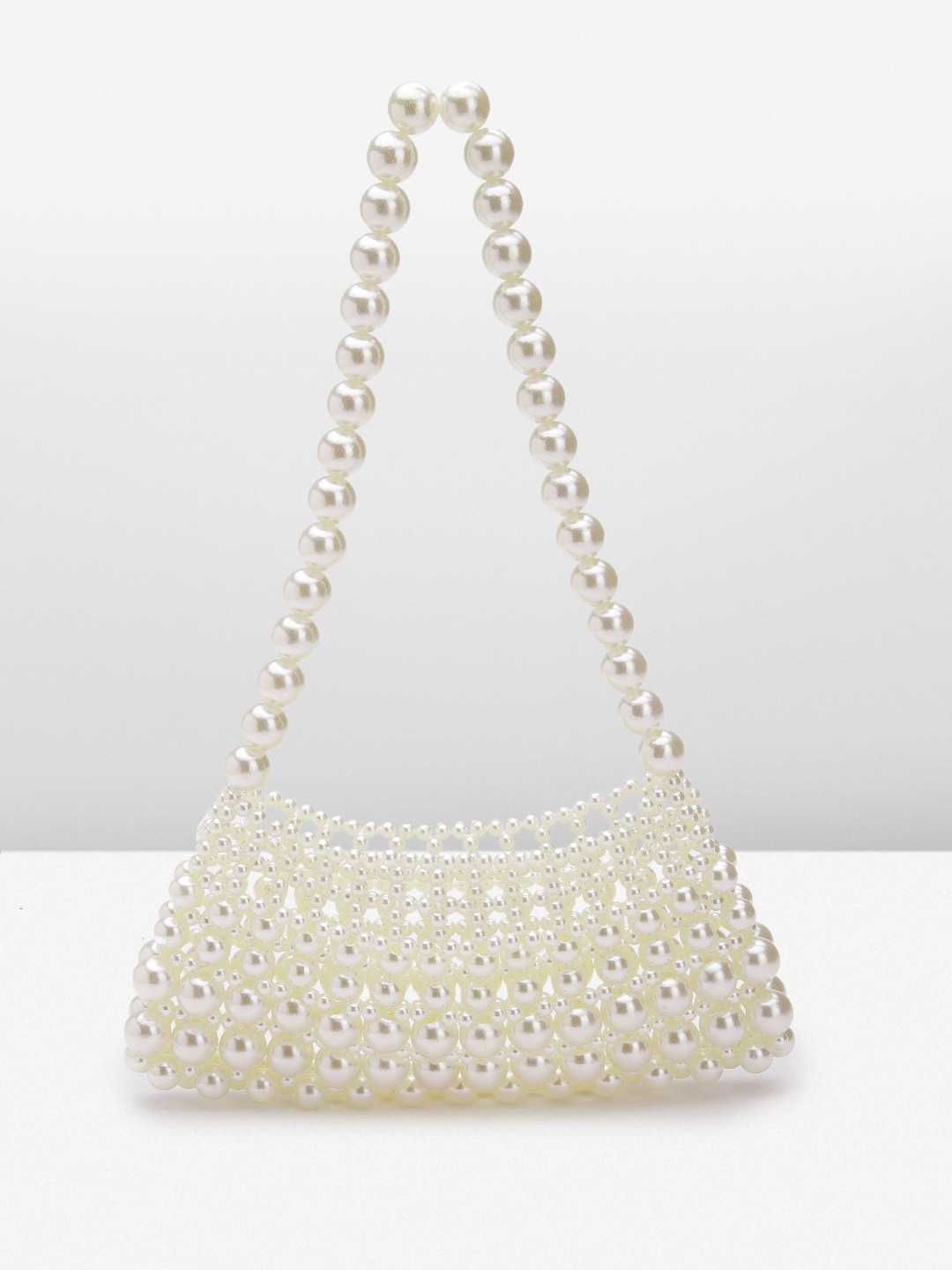 

MISSPAP Beads Shoulder Bag, Cream