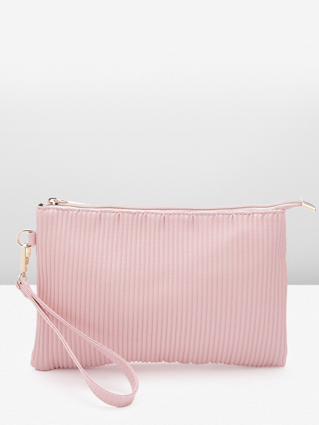 

MISSPAP Women Textured Purse With Wrist Loop, Pink