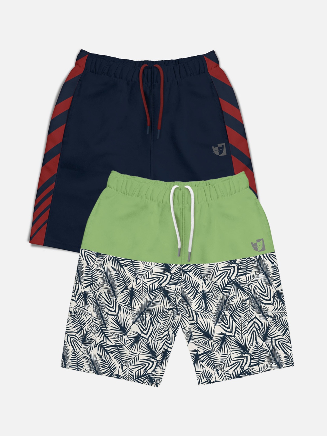 

HELLCAT Boys Pack of 2 Printed Mid-rise Shorts, Navy blue