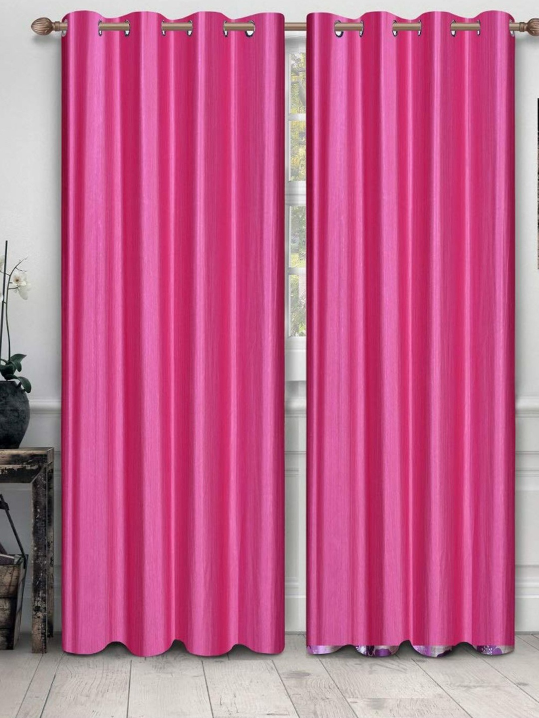 

Bajo's Pink 2-Pieces Solid Long Door Curtains