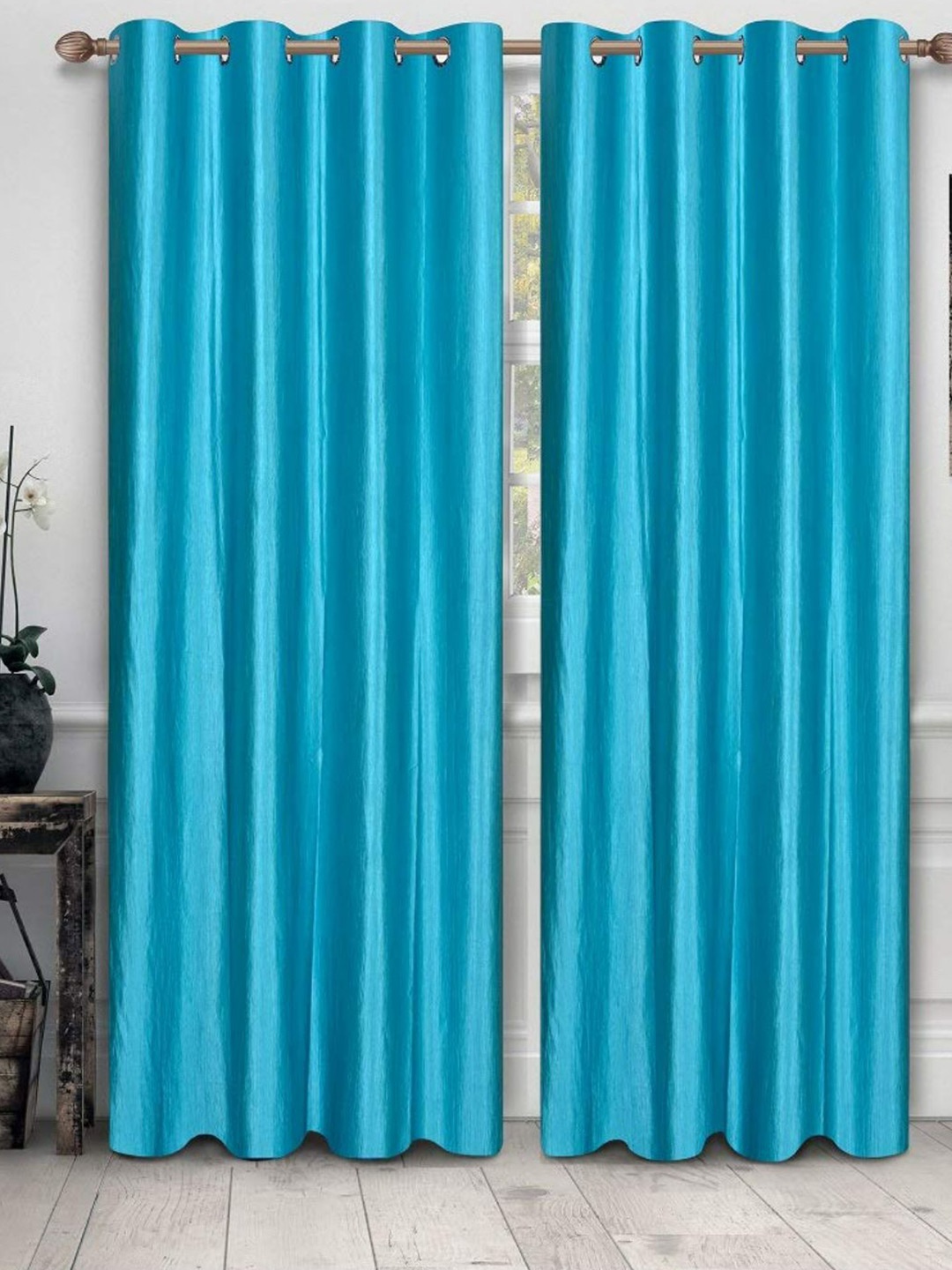 

Bajo's Turquoise Blue 2 Pieces Long Door Curtain