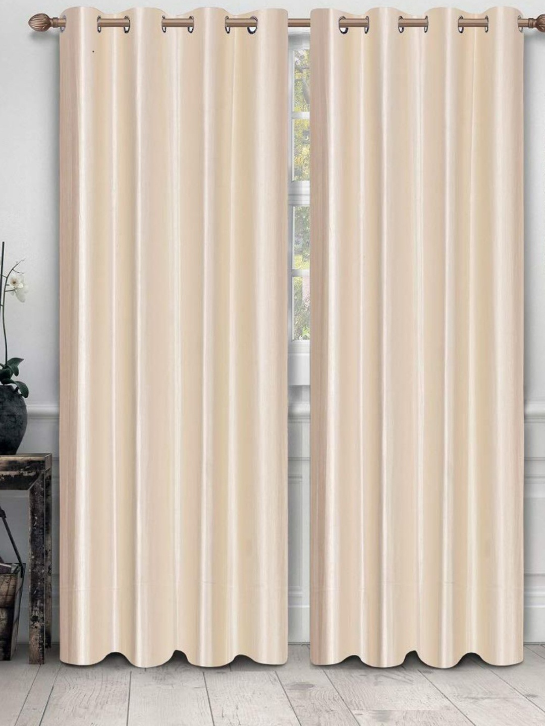 

Bajo's Cream-Coloured 2 Pieces Long Door Curtains