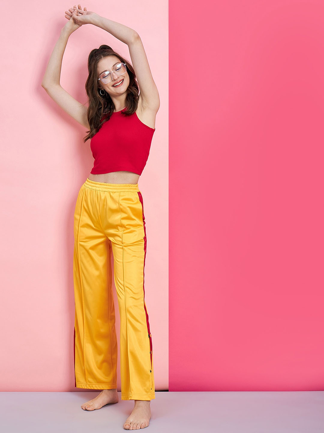 

SASSAFRAS alt-laze Sleeveless Crop Top With Trousers, Red
