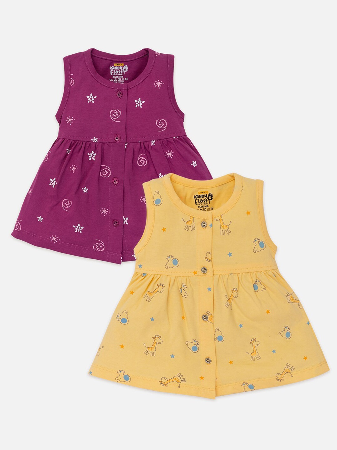 

AMUL Kandyfloss Multicoloured Print Fit & Flare Dress, Multi