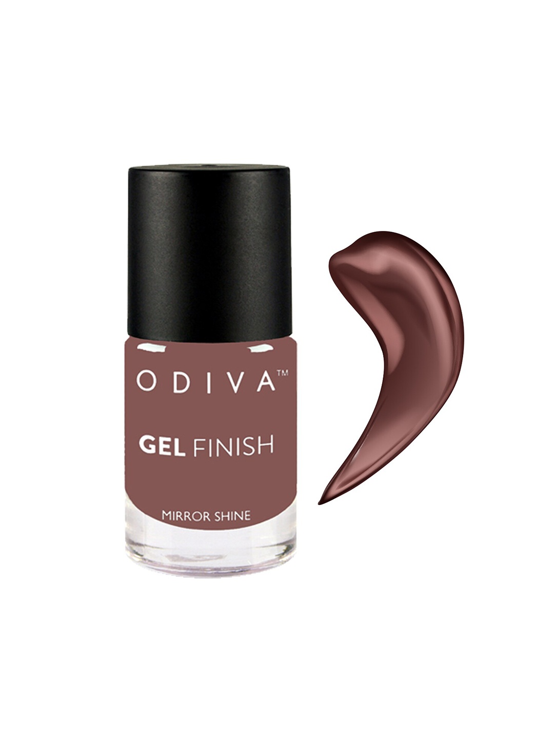 

ODIVA Gel Finish Long-Wearing Mirror Shine Nail Polish 11ml - Choco Pie Dip 15, Brown