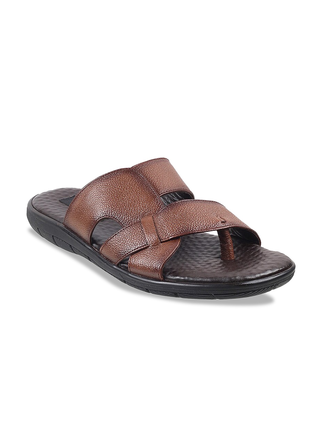 

Metro Men Open Toe Textured Leather Comfort Sandals, Tan