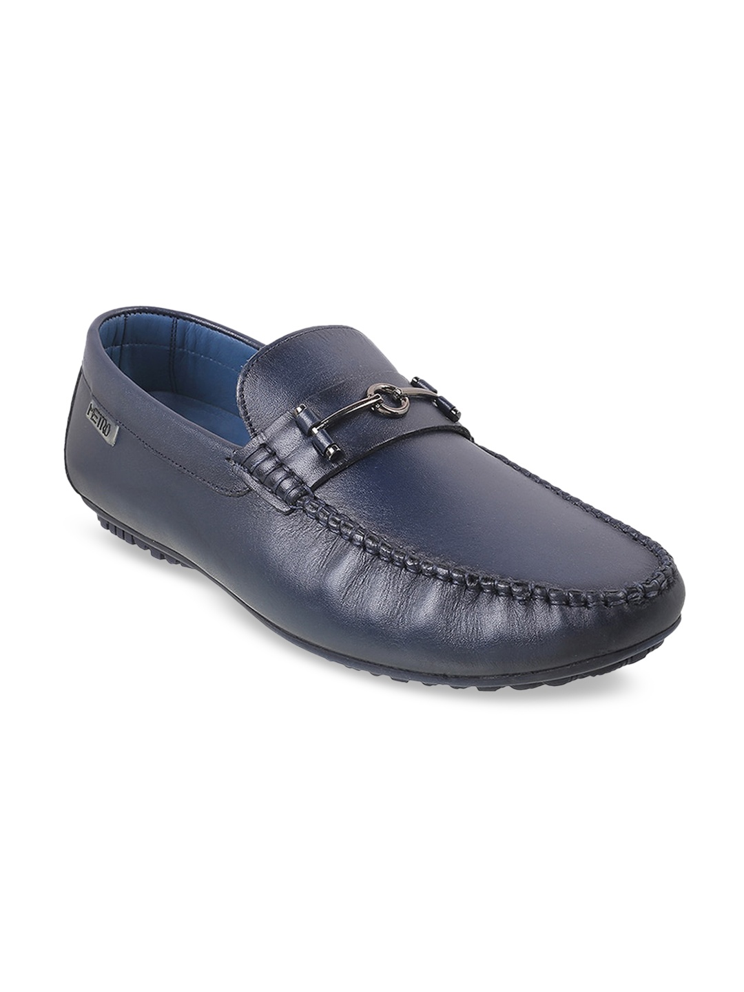 

Metro Men Embellished Comfort Insole Horsebit Loafers, Navy blue