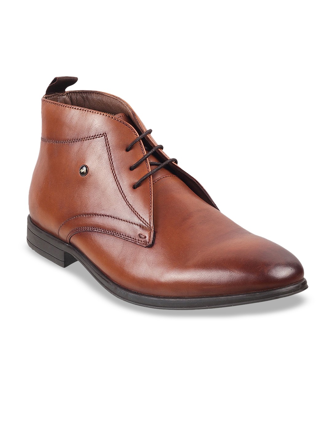 

Metro Men Textured Mid-Top Regular Boots, Tan