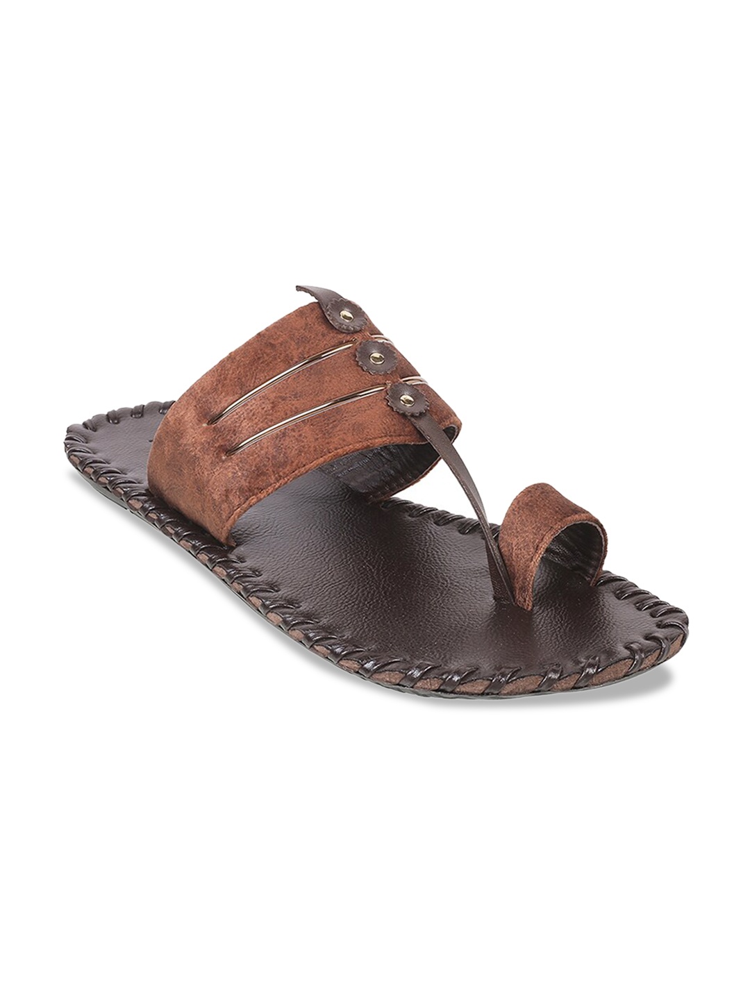 

Metro Men Open One Toe Suede Comfort Sandals, Brown