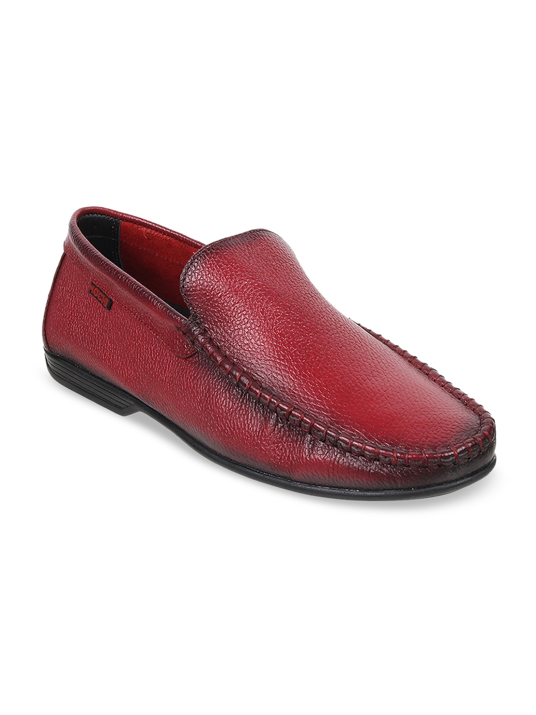 

Mochi Men Textured Leather Comfort Insole Basics Loafers, Maroon