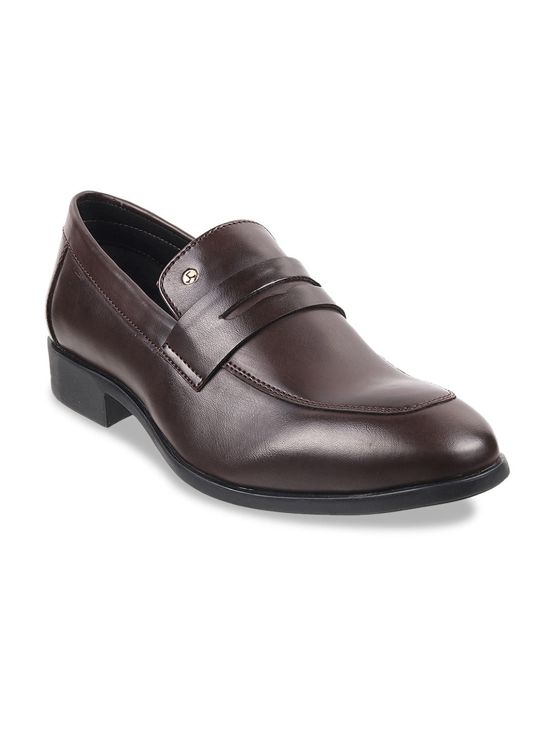 

Mochi Men Leather Formal Loafers, Brown