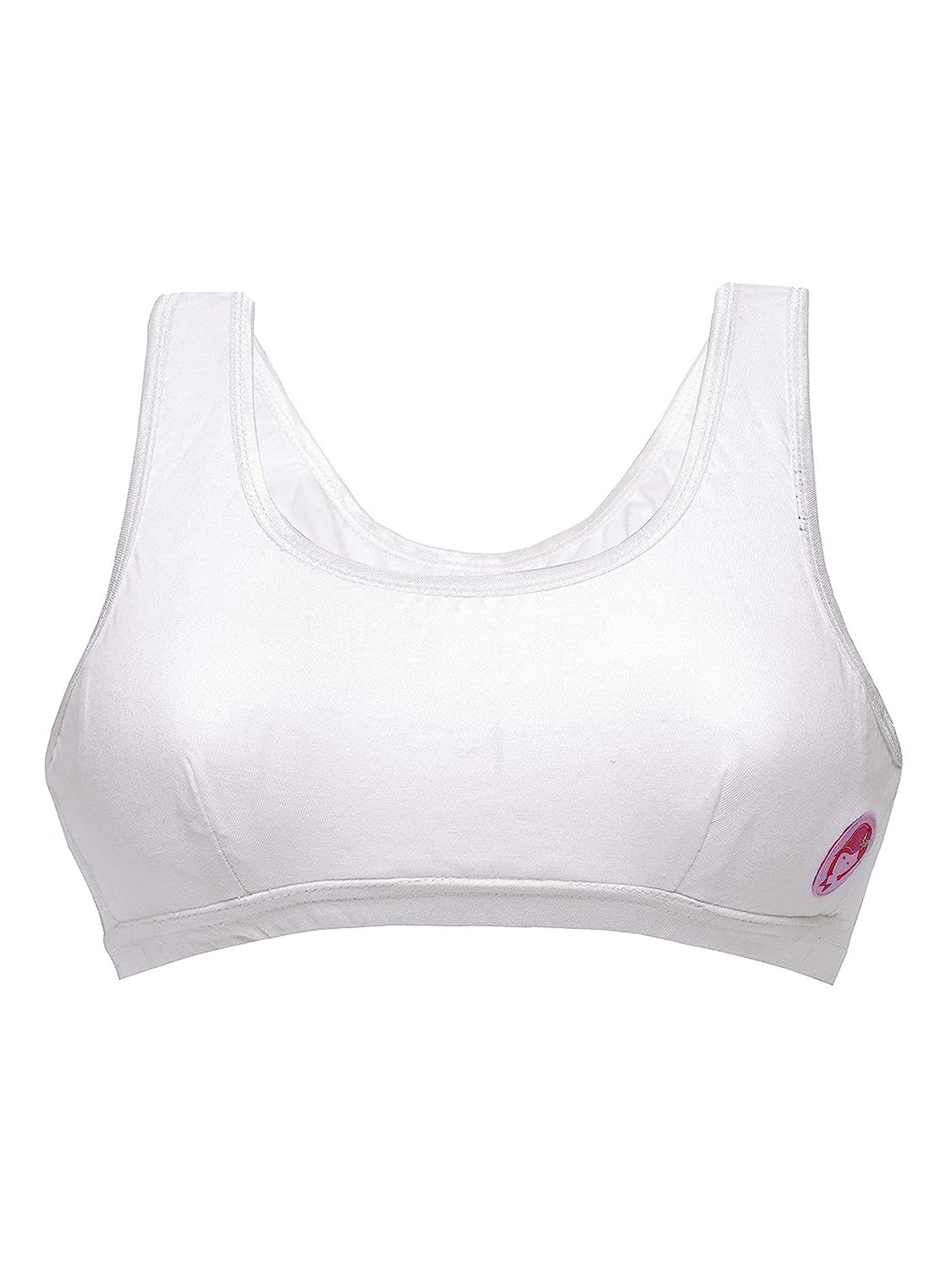 

DChica Non-Padded Coverage Cotton Sports Bra, White