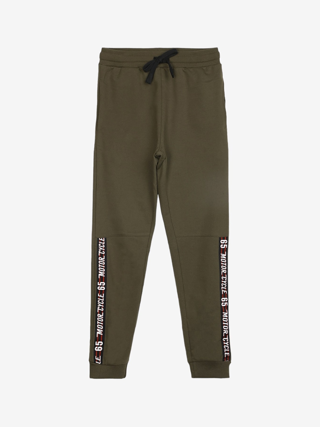 

Alan Jones Boys Typography Printed Mid-Rise Joggers, Olive