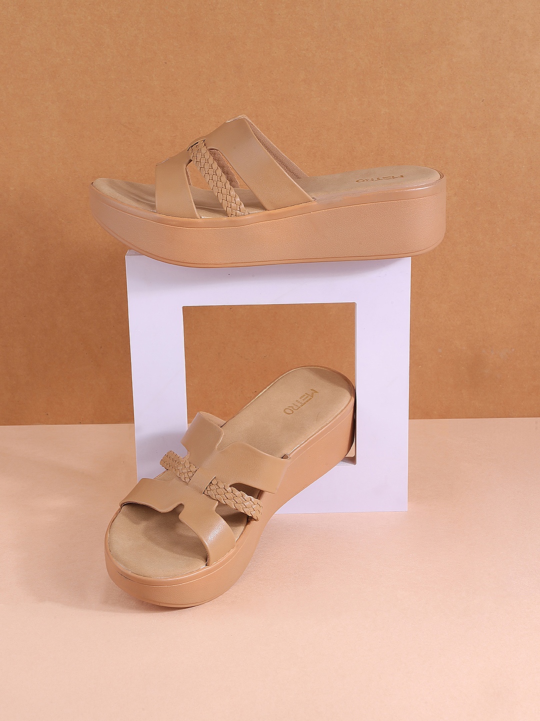

Metro Beige Textured Wedge Heels