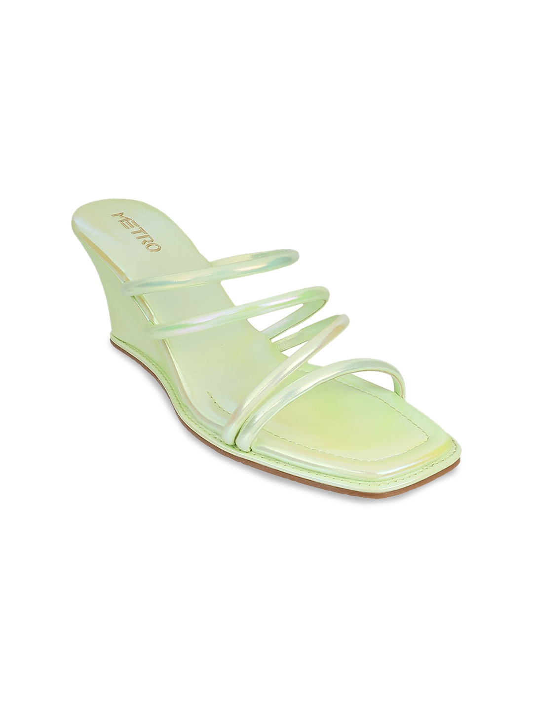 

Metro Open Toe Wedges With Open Back, Sea green