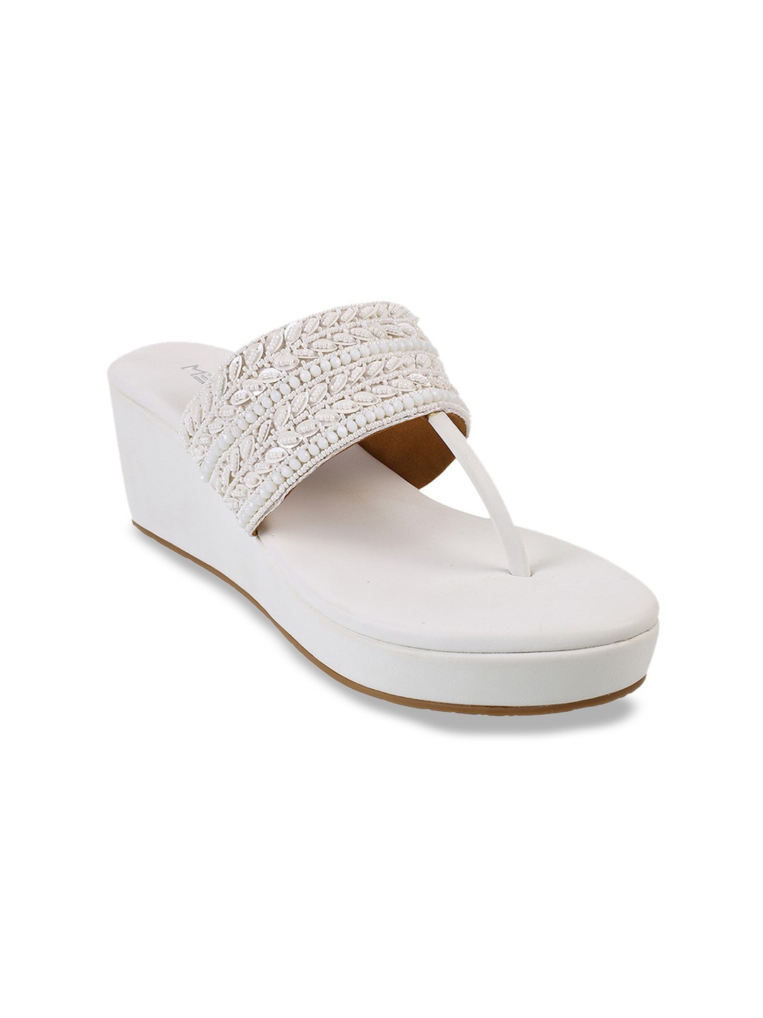 

Metro Embellished Open Toe Wedge, White