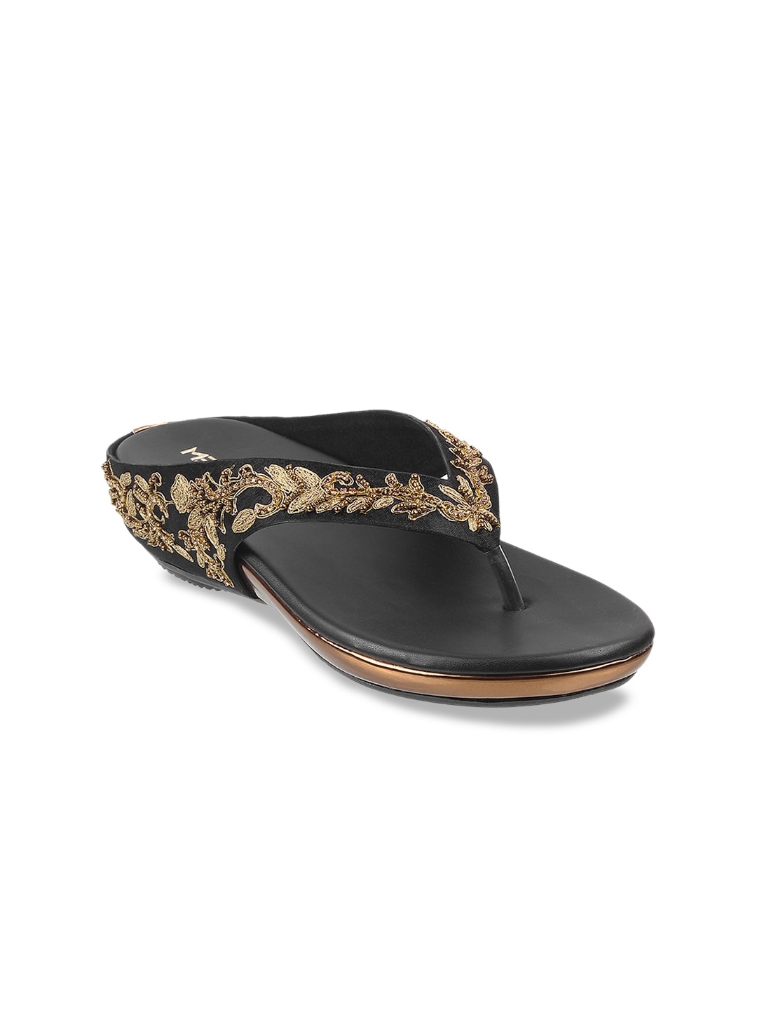 

Metro Women Embellished Open Toe Flats, Black