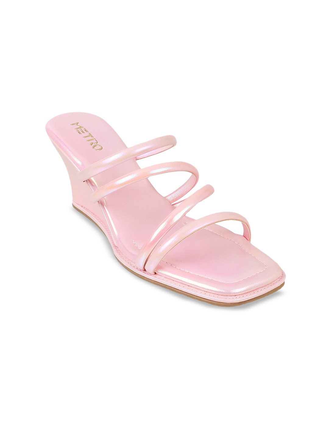 

Metro Open Toe Wedges With Open Back, Pink