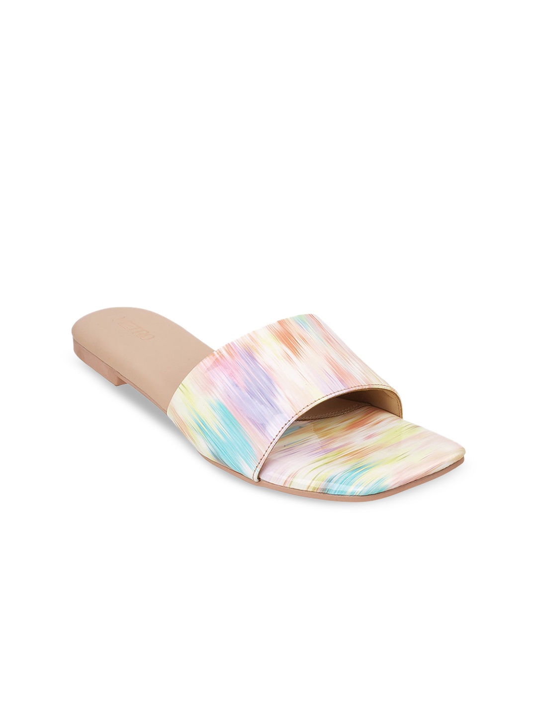 

Metro Women Printed Open Toe Flats, Cream
