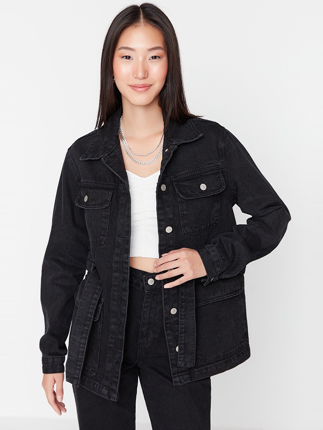 

Trendyol Spread Collar Casual Shirt, Black