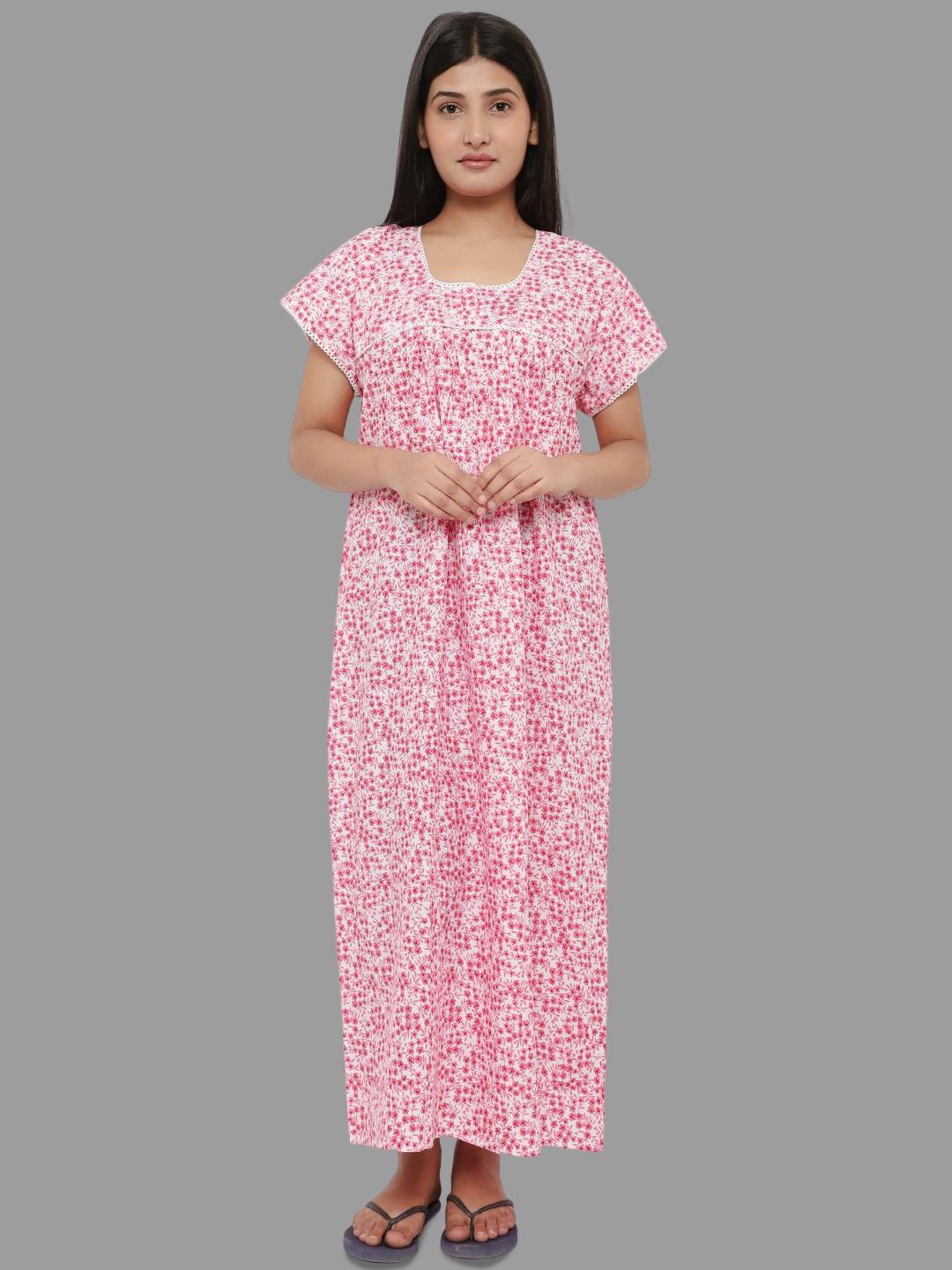 

PALIVAL Floral Printed Pure Cotton Maxi Nightdress, Pink